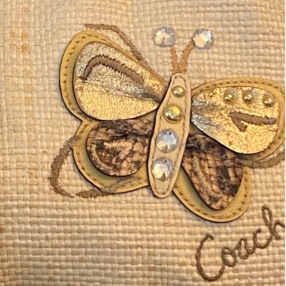 COACH Lexi Butterfly Straw Carryall Purse - Picture 2 of 15